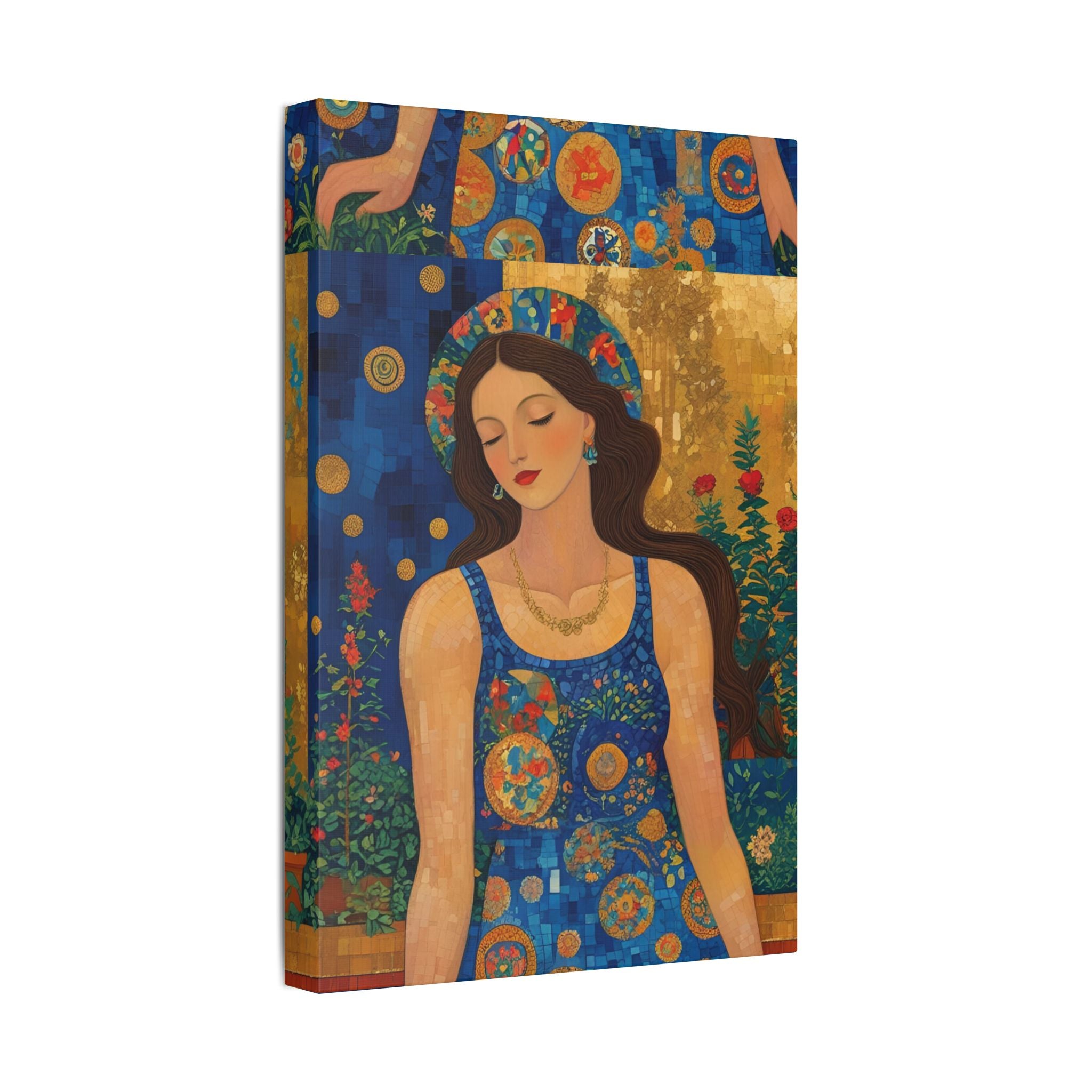 Klimt Floral Canvas Art - Colorful Floral Wall Decor Inspired by Klimt - Rosetta Creative Boutique